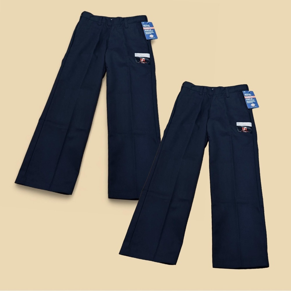 2 x School Uniform Dickies Black Classic Fit Straight Leg 8 Husky